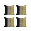 HomeRoots Set Of 4 Modern Yellow Striped Pillow Covers