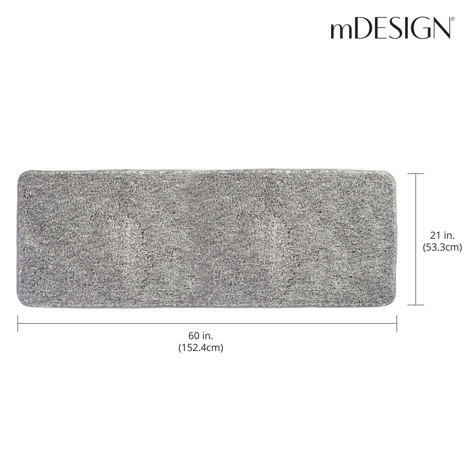 MDesign Non-Slip Microfiber Polyester 60" X 21" Heathered Spa Mat/Rug, Lt. Pink 3 MDesign Non-Slip Microfiber Polyester 60" X 21" Heathered Spa Mat/Rug, Lt. Pink - Image 3