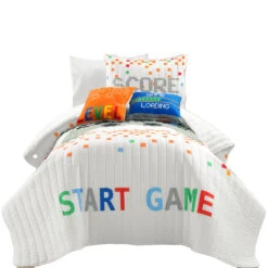 Video Games Reversible Oversized Quilt 4Pc Set