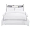 HomeRoots White Queen 100% Cotton 200 Thread Count Washable Duvet Cover Set