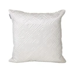 20" White Cotton Throw Pillow