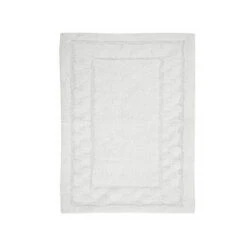 Splendid Soft Plush Cotton Bath Rug Features Fashionable Sculptured Border Design And Non-Slip 24" X 40" White