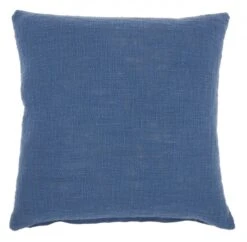 HomeRoots Denim Blue Solid Woven Throw Pillow