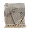 HomeRoots Beige Woven Wool Solid Color Reversable Throw