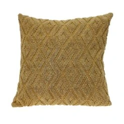 18" Yellow Transitional Throw Pillow