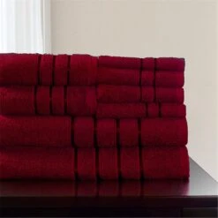 Lavish Home 12 X 11.75 In. 100 Percent Cotton Plush Bath Towel Set, 8 Piece