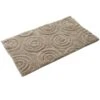 Knightsbridge Beautiful Circle Design Premium Quality Year Round Cotton With Non-Skid Back Bath Rug 17" X 24" Stone
