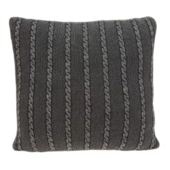 HomeRoots Charcoal Pillow Cover With Insert