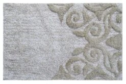 Bathroom Rug Damask Pattern Beige & Ivory 20"x32"