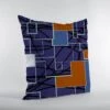HomeRoots 18" Navy Puzzle Piece Suede Throw Pillow