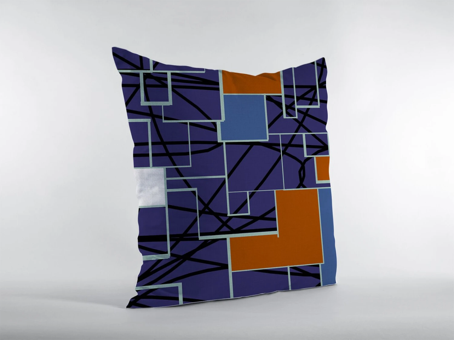 HomeRoots 18" Navy Puzzle Piece Suede Throw Pillow 1 HomeRoots 18" Navy Puzzle Piece Suede Throw Pillow