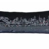 HomeRoots 35" Black Philadelphia Nighttime Skyline Lumbar Decorative Pillow