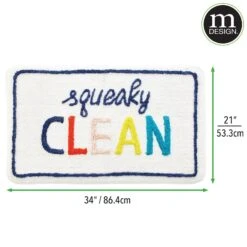 MDesign Soft Cotton Spa Mat Bathroom Rug, "Squeaky Clean" Design - Multi Color -Bed Linings Sale 6e355004f10c49ec87e9180b5c117054