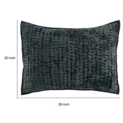 Lipa 20 X 26 Handmade Standard Pillow Sham, Rayon Velvet, Quilted -Benzara -Bed Linings Sale 7032ff5c56d245f4b30cc69e73a9eceb