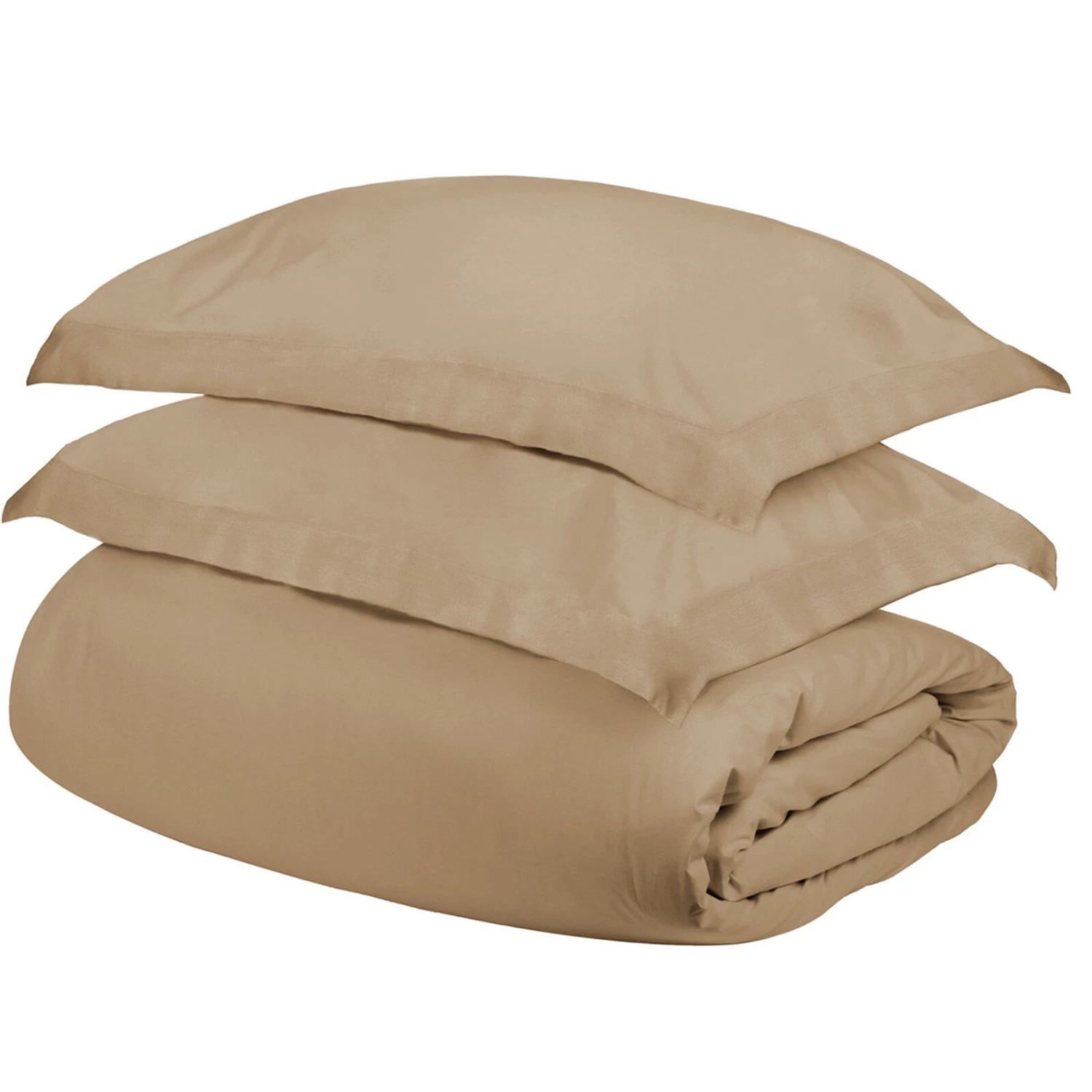 HomeRoots Tan Twin Cotton Blend 300 Thread Count Washable Duvet Cover Set 1 HomeRoots Tan Twin Cotton Blend 300 Thread Count Washable Duvet Cover Set