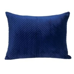 Homezia Navy Blue Lumbar Tufted Throw Pillow
