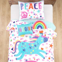 Unicorn Rainbow Quilt 4Pc Set -Bed Linings Sale 7230db22294d4501bc1a049b666ead30
