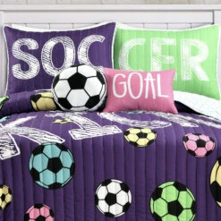 Girls Soccer Kick Quilt 5Pc Set 11 Girls Soccer Kick Quilt 5Pc Set -Bed Linings Sale 73003a2e9a5a47c9ac80acb08a7445d1