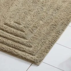 Knightsbridge Diagonal Racetrack 100% Cotton Reversible Bath Rug 20 X 30 Stone -Bed Linings Sale 7439d98b34d644e593bac1396221b2ae