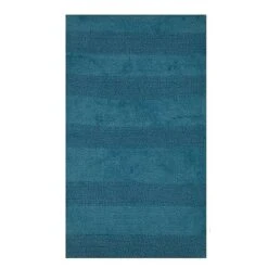 Splendid Striped Bath Rug Is Made Of Soft Plush Cotton Is Super Soft To The Touch 21" X 34" Aqua