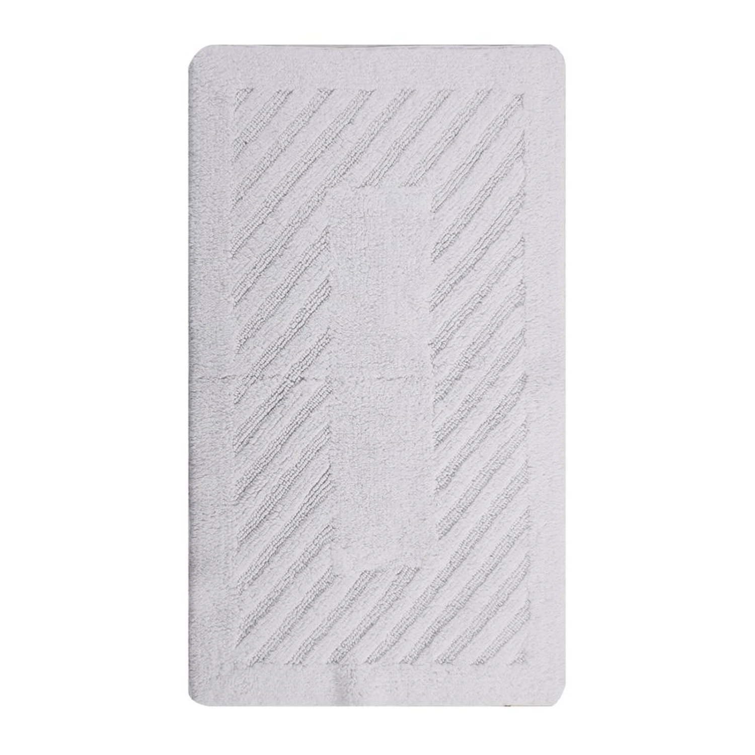 Knightsbridge Diagonal Racetrack 100% Cotton Reversible Bath Rug 17 X 24 White 1 Knightsbridge Diagonal Racetrack 100% Cotton Reversible Bath Rug 17 X 24 White