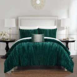 Chic Home Westmont 8 Piece Comforter Set Crinkle Crushed Velvet Bed In A Bag Bedding - Sheet Set Decorative Pillow Shams Included