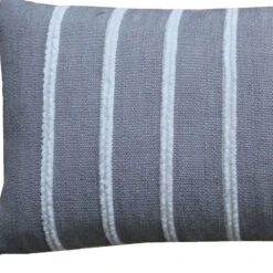 Homezia 14" X 36" Gray And Yellow Striped Handmade Cotton Blend Throw Pillow With Tassels -Bed Linings Sale 79da153f501b422b8b776699e6b7ae20