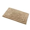 Knightsbridge Stylish And Comfortable All Season Traditional Racetrack Design Cotton Bath Rug 21" X 34" Natural