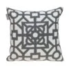 HomeRoots Gray And White Lattice Velvet Throw Pillow