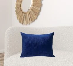 Homezia Navy Blue Lumbar Tufted Throw Pillow -Bed Linings Sale 7ee51387410640de8acb7b4f5376e369