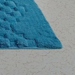 Knightsbridge Luxurious Block Pattern High Quality Year Round Cotton With Non-Skid Back Bath Rug 24" X 40" Aqua -Bed Linings Sale 7ef5624fd1534b5dbf20301ce39ded44