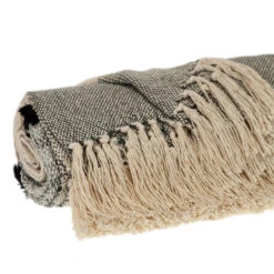 HomeRoots Parkland Collection Transitional Vereigated Gray Rectangle 50" X 60" Throw