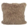 HomeRoots 20" Beige Genuine Tibetan Lamb Fur Pillow With Microsuede Backing