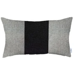 HomeRoots White And Black Midsection Lumbar Throw Pillow