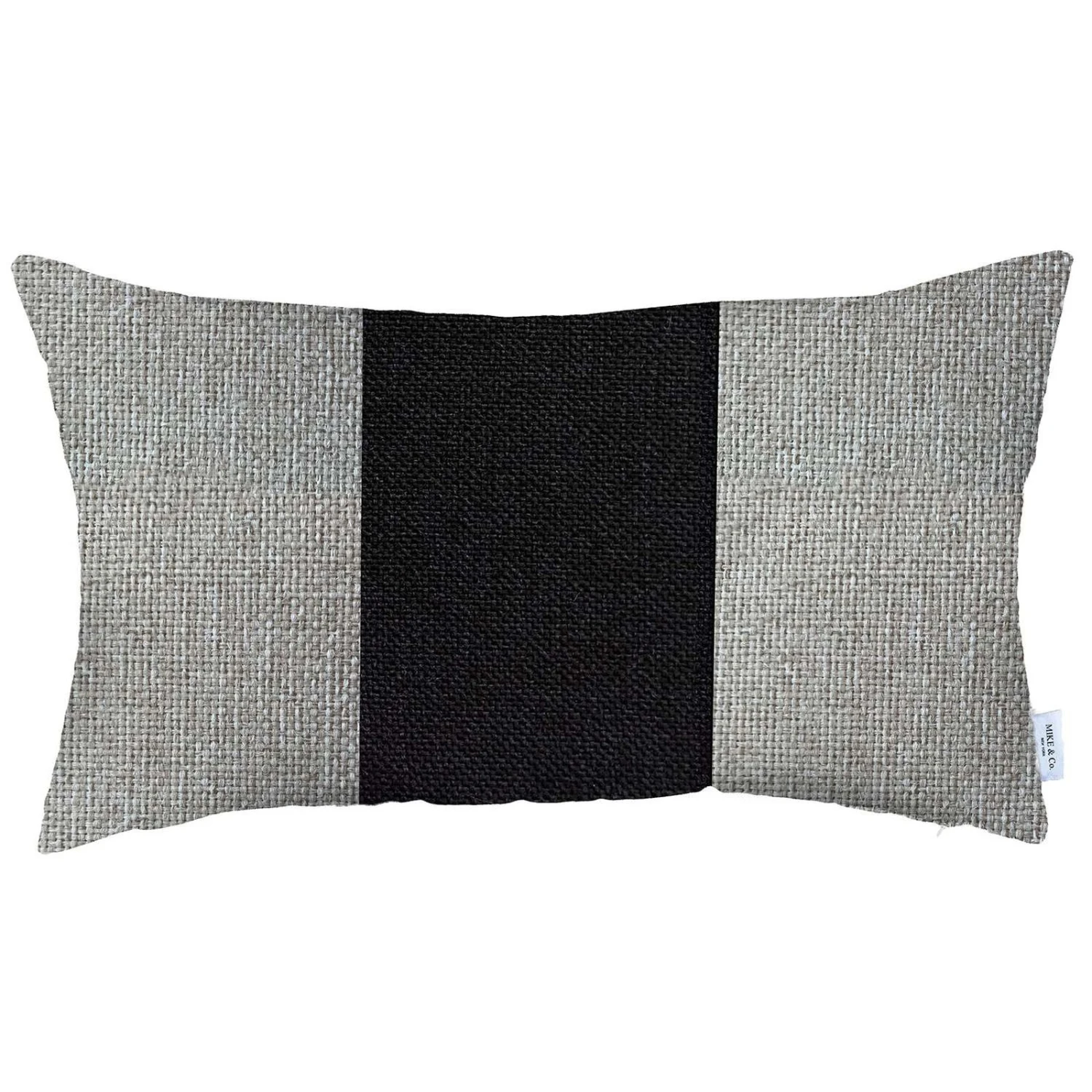 HomeRoots White And Black Midsection Lumbar Throw Pillow 1 HomeRoots White And Black Midsection Lumbar Throw Pillow