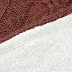 Lois 50 X 60 Throw Blanket Cable Knit And Sherpa, Acrylic -Bed Linings Sale 8357199b395b49c7960b78ca79fbf7d9