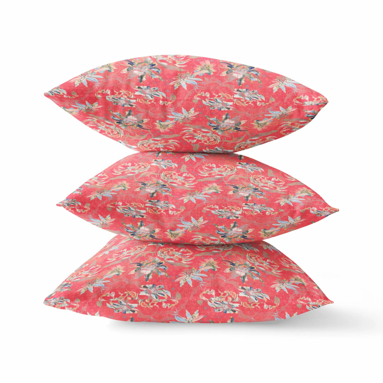 HomeRoots 16" Salmon Red Roses Suede Throw Pillow 1 HomeRoots 16" Salmon Red Roses Suede Throw Pillow