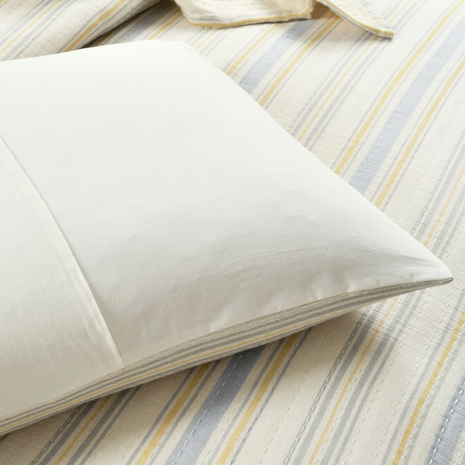 Solange Stripe Kantha Pick Stitch Yarn Dyed Cotton Woven Quilt/Coverlet 3Pc Set 7 Solange Stripe Kantha Pick Stitch Yarn Dyed Cotton Woven Quilt/Coverlet 3Pc Set - Image 7