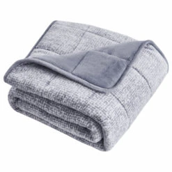 HomeRoots Grey Velvet Velvet Luxury Weighted Throw Blanket