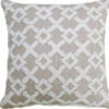 HomeRoots 20" X 20" White And Beige Trellis Zippered Cotton Blend Throw Pillow