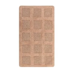 Knightsbridge Square Honeycomb 100% Cotton Reversible Bath Rug 17 X 24 Natural