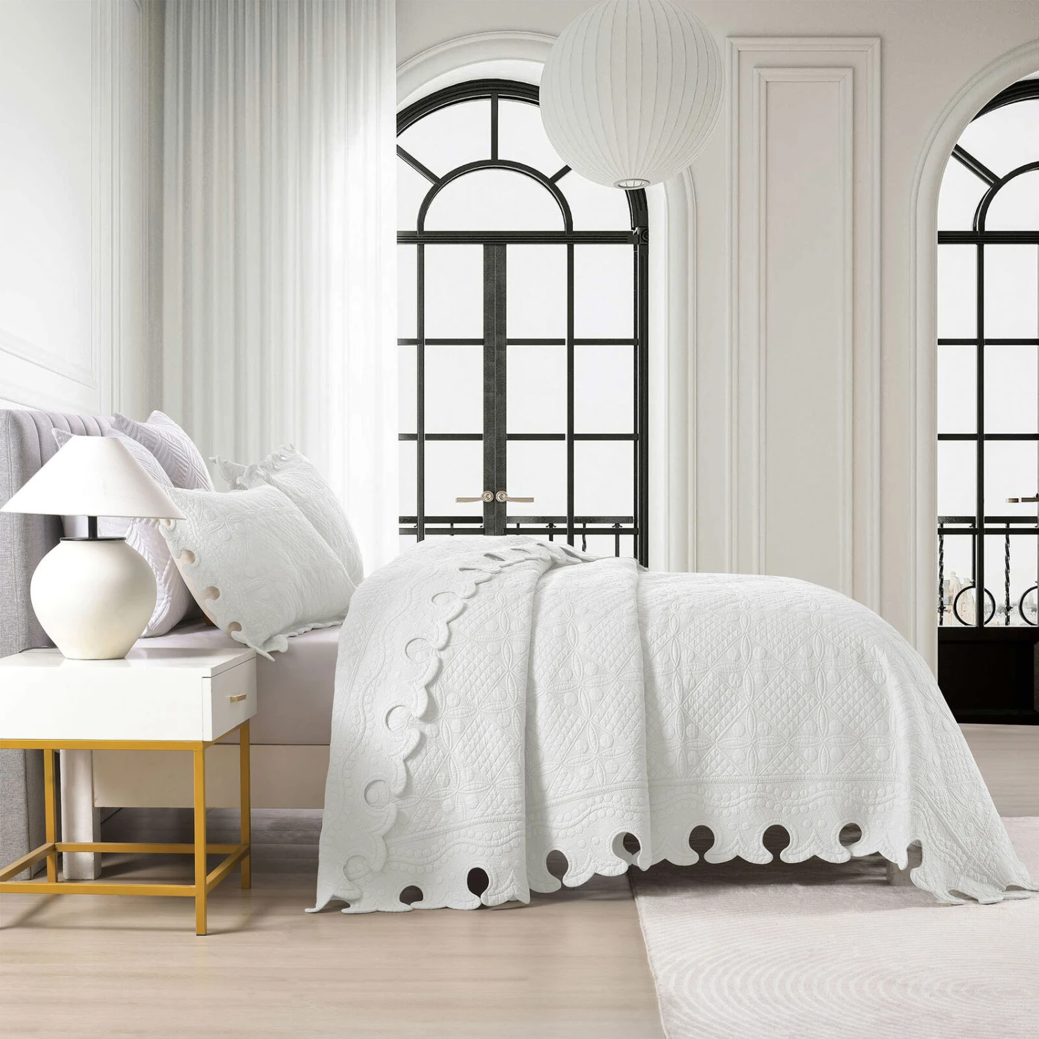 MarCielo 100% Cotton Oversized Bedspread Quilt Set Embroidery TW 2 MarCielo 100% Cotton Oversized Bedspread Quilt Set Embroidery TW - Image 2