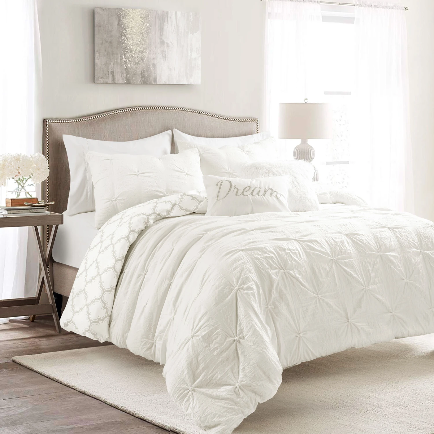 Ravello Pintuck Caroline Geo Comforter 7-Pc Set 1 Ravello Pintuck Caroline Geo Comforter 7-Pc Set
