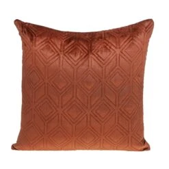 20" Burnt Orange Transitional Quilted Throw Pillow