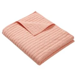 Greenland Home Fashions Monterrey Finely Stitched Throw Blanket Classic Solid Color Style 50" X 60" Coral -Bed Linings Sale 918b3ef5468e4451824452087688423c