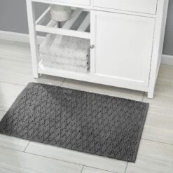 MDesign Cotton Bathroom Spa Mat Rugs/Runner, Diamond Design, Set Of 3 - Tan -Bed Linings Sale 919c6fc1cbc746888fba66cf4ed79d2a