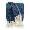 HomeRoots Cozy Indigo And Aqua Chevron Handloomed Throw Blanket
