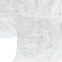 Homezia Set Of Two 12" X 20" White Rabbit Natural Fur Throw Pillows -Bed Linings Sale 943ec6443d7f4b6487e3b549d2d8add4