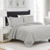RT Designers Collection Milla 3pc Pinsonic Premium Quality All Season Quilt Set For Revitalize Bedroom King Silver