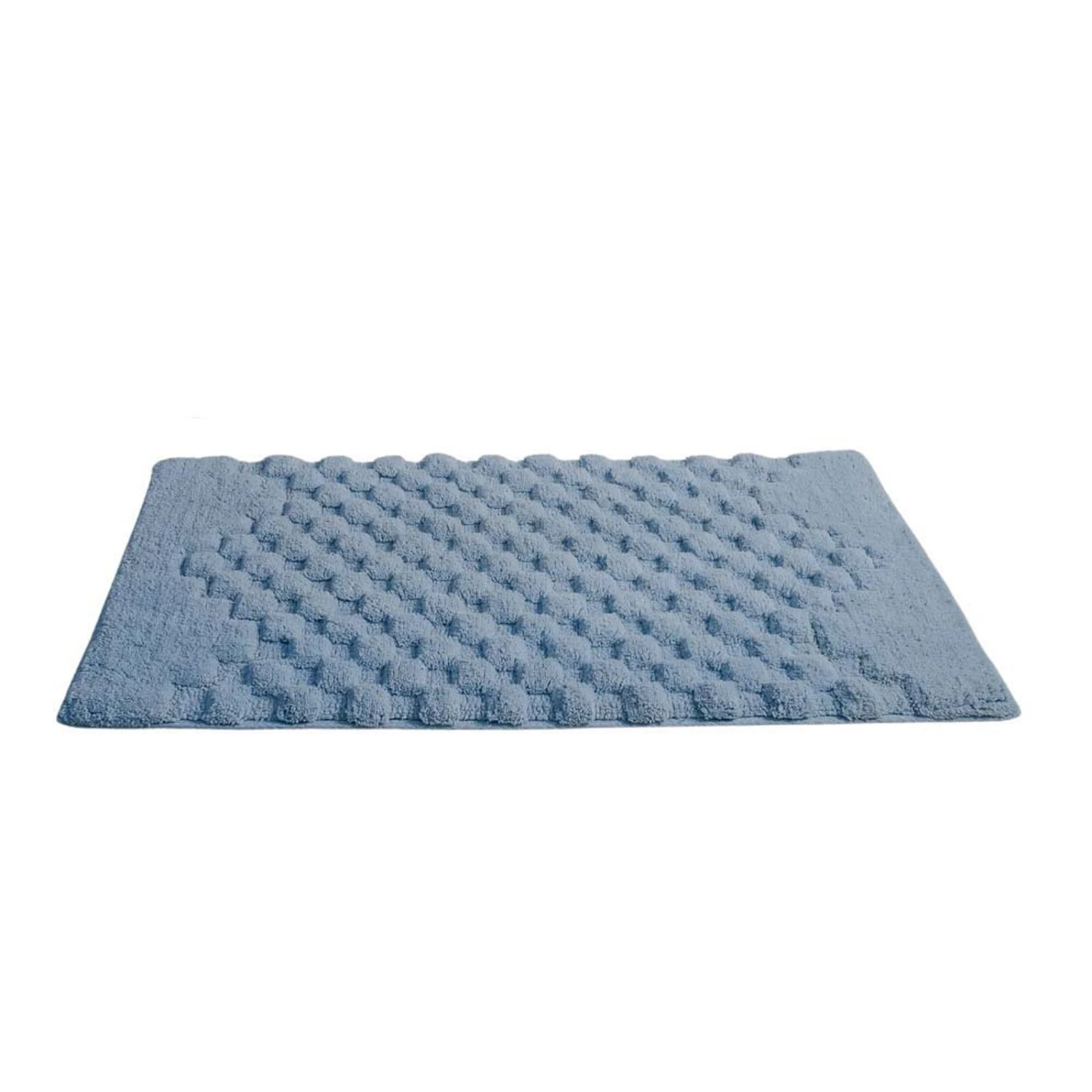 Knightsbridge Luxurious Block Pattern High Quality Year Round Cotton With Non-Skid Back Bath Rug 20" X 30" Light Blue 1 Knightsbridge Luxurious Block Pattern High Quality Year Round Cotton With Non-Skid Back Bath Rug 20" X 30" Light Blue